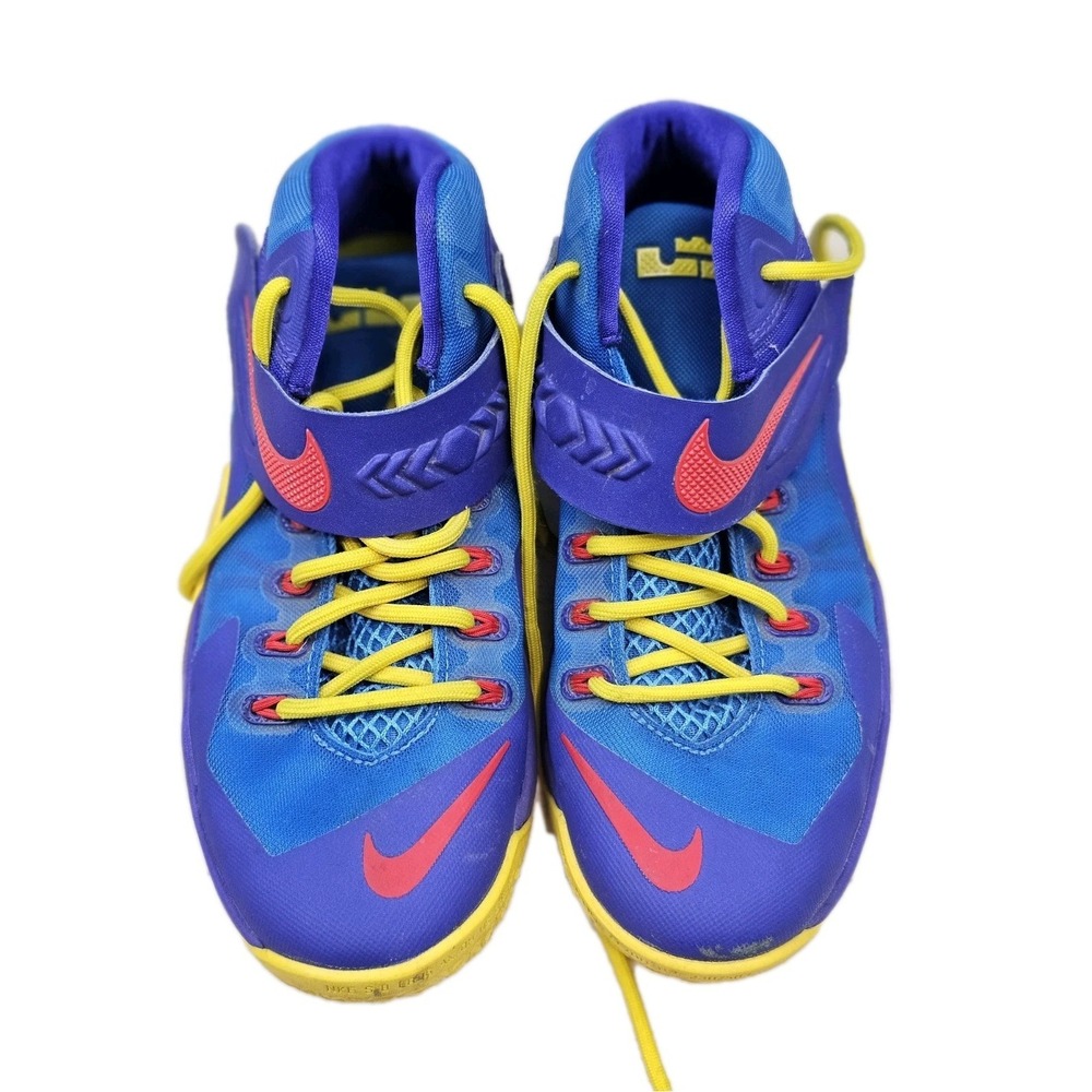 Nike LeBron Soldier 8 GS Basketball Shoes Purple Yellow 653645-400‎ Youth 5.5Y